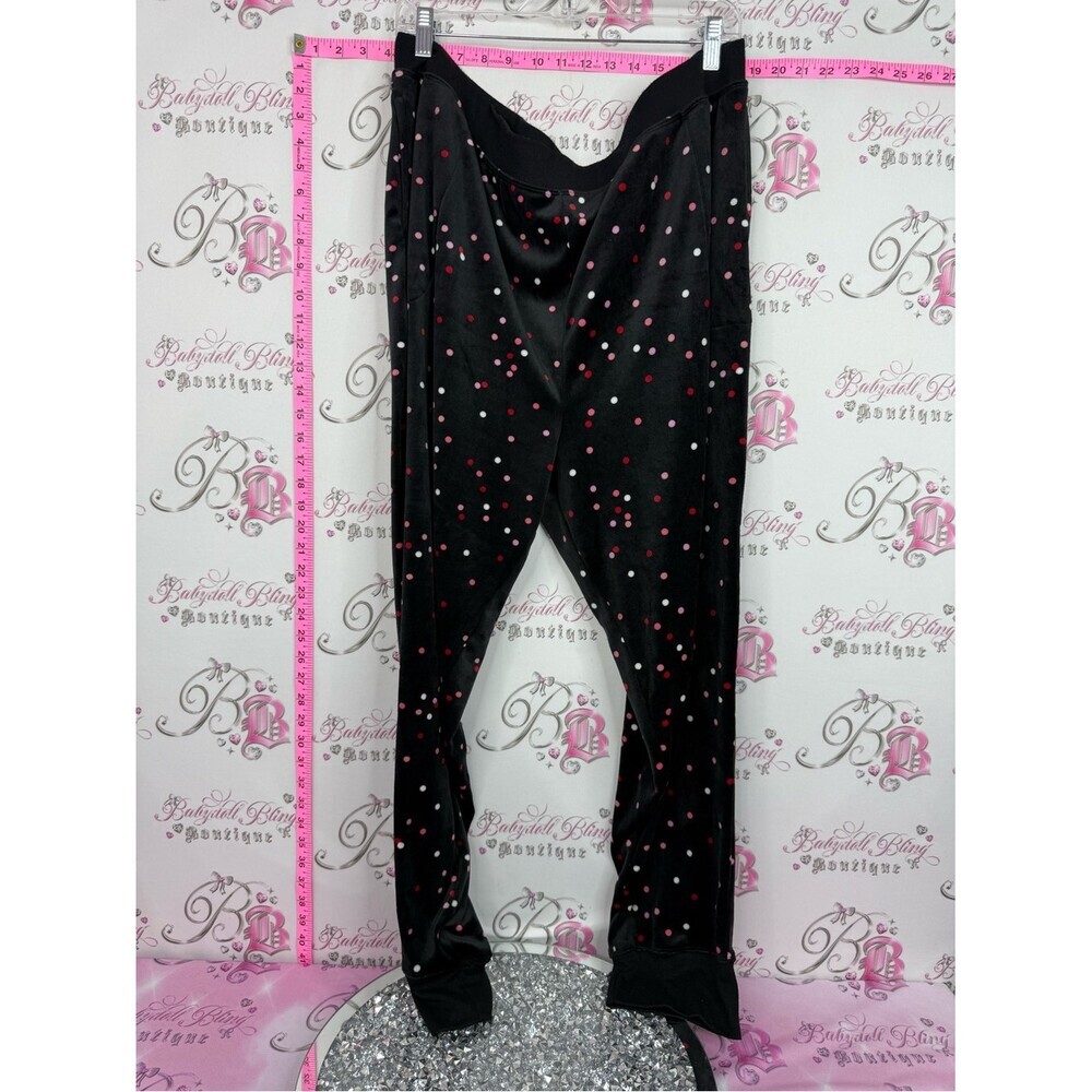 kate spade pants fleece Black Leggings with Pink and White Polka Dots